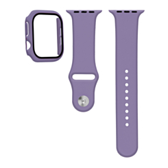 Silicone Soft Band with Tempered Glass - LIGHT PURPLE for iWatch 42mm (2024) (Only Ground Shipping)