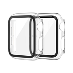 iWatch 42mm (2024) Hard PC Bumper Case with Tempered Glass - CLEAR (Only Ground Shipping)