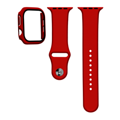 Silicone Soft Band with Tempered Glass - RED for iWatch 42mm (2024) (Only Ground Shipping)