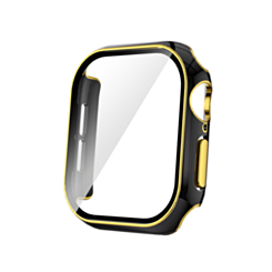 iWatch 42mm (2024) Shinny Hard PC Bumper Case - BLACK & GOLD (Only Ground Shipping)