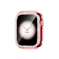 iWatch 46mm Stone PC Bumper Case with Tempered Glass - PINK (Only Ground Shipping)