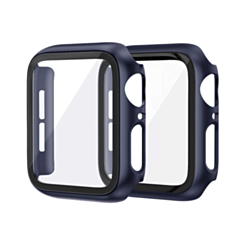 iWatch 46mm Hard PC Bumper Case with Tempered Glass - NAVY BLUE (Only Ground Shipping)