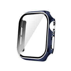 iWatch 46mm (2024) Shinny Hard PC Bumper Case - BLUE & SILVER (Only Ground Shipping)