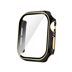 iWatch 46mm (2024) Shinny Hard PC Bumper Case - BLACK & ROSE GOLD (Only Ground Shipping)
