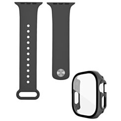 iWatch 49mm Silicone Soft Band & Bumper Case with Tempered Glass - DARK GREEN (Only Ground Shipping)