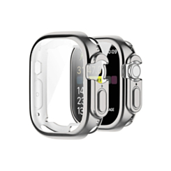 iWatch 49mm Hard PC Bumper Case with Tempered Glass - SILVER (Only Ground Shipping)