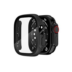 iWatch 49mm Hard PC Bumper Case with Tempered Glass - BLACK (Only Ground Shipping)