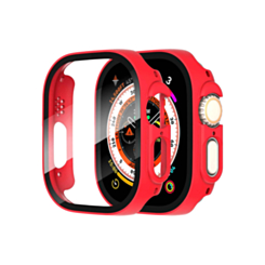iWatch 49mm Hard PC Bumper Case with Tempered Glass - RED (Only Ground Shipping)