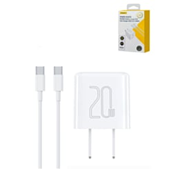 PISEN Pudding Single Port Fast Charger Set with USB C-C Cable (6ft) (20W) (Only Ground Shipping)