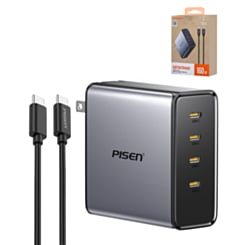 PISEN Bolt GaN 2C1A Multi-Port Fast Charger Set (160W) (Gray) (Only Ground Shipping)