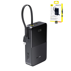 BASEUS EnerFill FC51 Bipow2 Pro Digital Display Power Bank with Built-in Cable (22.5W) (20000mAh) (COSMIC BLACK) (Only Ground Shipping)