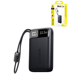 BASEUS EnerFill FC11 Digital Display Power Bank with Dual Built-in Cables (22.5W) (10000 mAh) (CLUSTER BLACK) (Only Ground Shipping)
