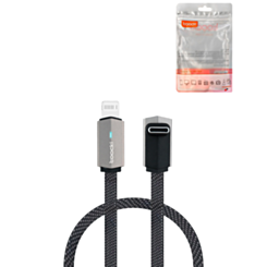 Toocki Car Series USB C-L Non-MFI Thick Braided Fast Charging Data Cable (GRAY) (3ft) (20W) (Only Ground Shipping)