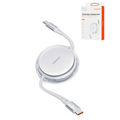 Toocki USB C-C Retractable Super Fast Charging Data Cable (3ft) (100W) (WHITE) (Only Ground Shipping)