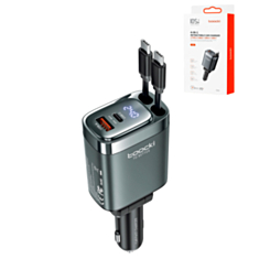 Toocki PD USB C+C+A Car Charger with Display (BLACK) (105W) (Only Ground Shipping)