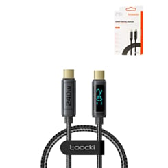 Toocki USB C-C Super Fast Charging Data Cable with Display (GRAY) (240W) (3ft) (Only Ground Shipping)