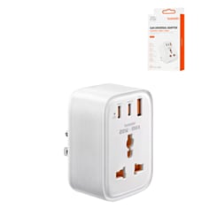 Toocki USB C+C+A US to Universal Converter Adapter (20W) (WHITE) (Only Ground Shipping)