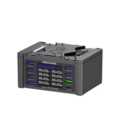 MECHANIC V-Power 8 Pro (110W) 8-Ports (7x USB A / 1X USB C) Digital Display High Power Quick Charger (Only Ground Shipping)