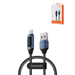 Toocki USB A-C Fast Charging Data Cable with Display (BLUE) (66W) (3ft) (Only Ground Shipping)