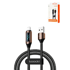 Toocki USB A-L Non-MFI Fast Charging Data Cable with Display (BROWN) (6ft) (12W) (Only Ground Shipping)