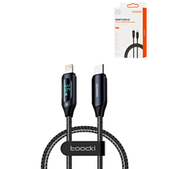 Toocki USB C-L Non-MFI Fast Charging Data Cable with Display (BLACK) (20W) (3ft) (Only Ground Shipping)