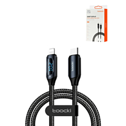 Toocki USB C-L Non-MFI Fast Charging Data Cable with Display (BLACK) (6ft) (20W) (Only Ground Shipping)