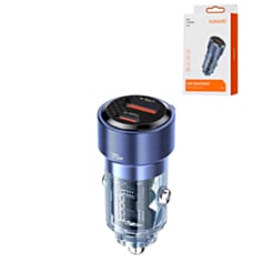 Toocki PD USB C+A Transparent Car Charger (BLUE) (75W) (Only Ground Shipping)