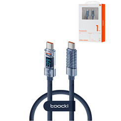 Toocki USB C-C Super Fast Charging Data Cable with Display (BLUE) (100W) (3ft) (Only Ground Shipping)