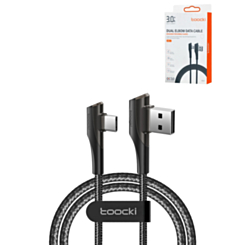 Toocki USB A-C Double Elbow Fast Charging Data Cable (Black) (6.5ft) (Only Ground Shipping)