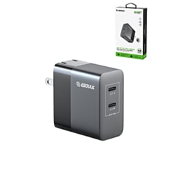 Esoulk PD Dual USB-C Wall Charger (45W) (BLACK) (Only Ground Shipping)