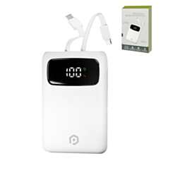 POMGEAR Power4Connect Rapid Charge Portable Power Bank with Digital Display (WHITE) (5000mAh) (Only Ground Shipping)