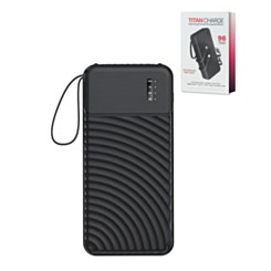 POMGEAR Titan Charge Portable Powerbank with Built in Cables (BLACK) (20000mAh) (Only Ground Shipping)