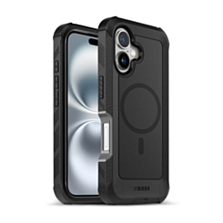 xBase by PowerPeak Boulder Heavy Duty MagSafe Protective Case for iPhone 16 (Black) (Only Ground Shipping)