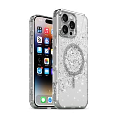 xBase by PowerPeak Sparkleline Series MagSafe Case (Silver Stripe) for iPhone 16 Pro Max (Only Ground Shipping)