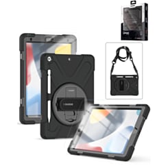 xBase by PowerPeak ArmorTech Heavy Duty Case with Hand Strap / Shoulder Strap & Kickstand (Black) for iPad 10.2" (7th / 8th / 9th) / Air 3 / Pro 10.5" (Only Ground Shipping)