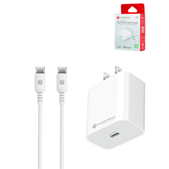 PowerPeak - Ultra Fast Wall Charger with USB C-C Cable (WHITE) (6ft) (30W) (Only Ground Shipping)