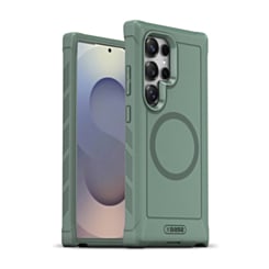 xBase by PowerPeak Boulder Heavy Duty MagSafe Co-Molded Rugged Protective Case (Green) for Galaxy S25 Ultra (Only Ground Shipping)