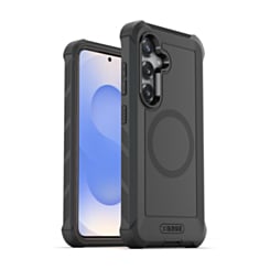 xBase by PowerPeak Boulder Heavy Duty MagSafe Co-Molded Rugged Protective Case with Belt Clip (Black) for Galaxy S25 (Only Ground Shipping)