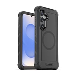 xBase by PowerPeak Boulder Heavy Duty MagSafe Co-Molded Rugged Protective Case with Belt Clip (Black) for Galaxy S25 Plus (Only Ground Shipping)