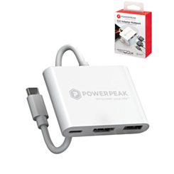 PowerPeak 3 in 1 USB C to HDMI Adapter Multiport (Only Ground Shipping)