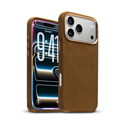 xBase by PowerPeak - Suede MagSafe Case for iPhone 17 Pro Max - (BROWN) (Only Ground Shipping)