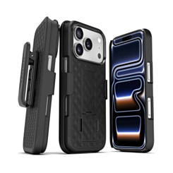 xBase by PowerPeak - Duraclip Series Combo Case MagSafe Belt Clip Holster - (BLACK) for iPhone 17 Pro (Only Ground Shipping)