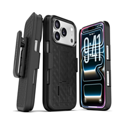 xBase by PowerPeak - Duraclip Series Combo Case MagSafe Belt Clip Holster - (BLACK) for iPhone 17 Pro Max (Only Ground Shipping)