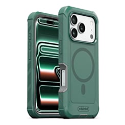 xBase by PowerPeak Boulder Heavy Duty MagSafe Protective Case (Green) for iPhone 17 Pro / 18 Pro (Only Ground Shipping)