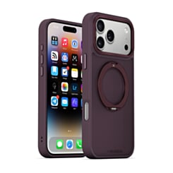 xBase by PowerPeak DuoHybrid with Kickstand MagSafe Protective Case (Black & Cherry) for iPhone 17 Pro / 18 Pro (Only Ground Shipping)