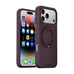 xBase by PowerPeak DuoHybrid with Kickstand MagSafe Protective Case (Black & Cherry) for iPhone 17 Pro Max / 18 Pro Max (Only Ground Shipping)