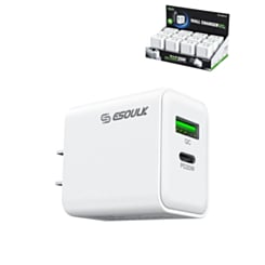 Esoulk PD & QC Wall Charger (WHITE) (20W) (Pack of 12) (Only Ground Shipping)
