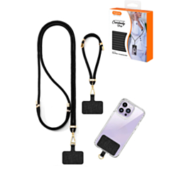 xBase by PowerPeak - Universal Adjustable Crossbody & Wrist Strap (3.6ft) - (BLACK) (Only Ground Shipping)
