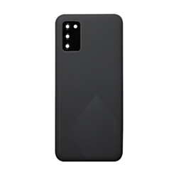 Back Glass with Camera Lens and Adhesive for Galaxy A02S (A025 / 2020) (NO LOGO) (BLACK)