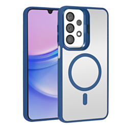 Thin Magnetic Clear Case with Camera Stand Kickstand - DARK BLUE for Galaxy A13 (Only Ground Shipping)